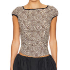 Damen Elegantes und elastisches Leopardenmuster Oberteil
