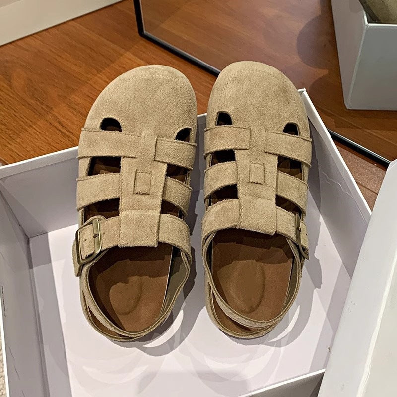 Damen Freizeitsandalen mit modischem Riemen und hochwertigem Wildleder R&B
