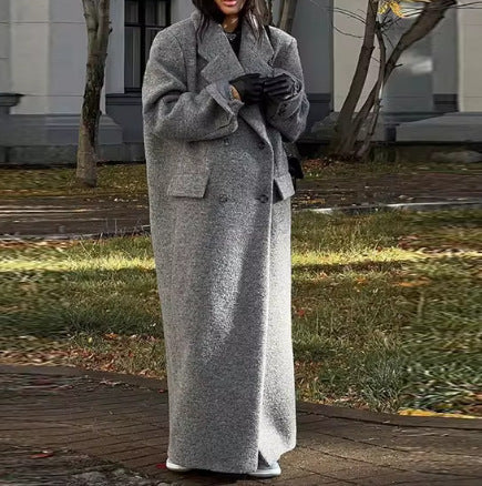 Damen Oversized Wollmantel R&B