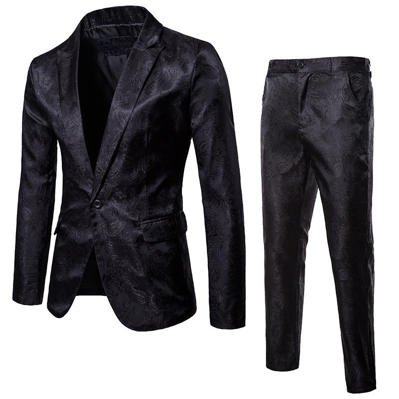 Herren elegantes Anzug-Set mit feinem Paisleymuster R&B