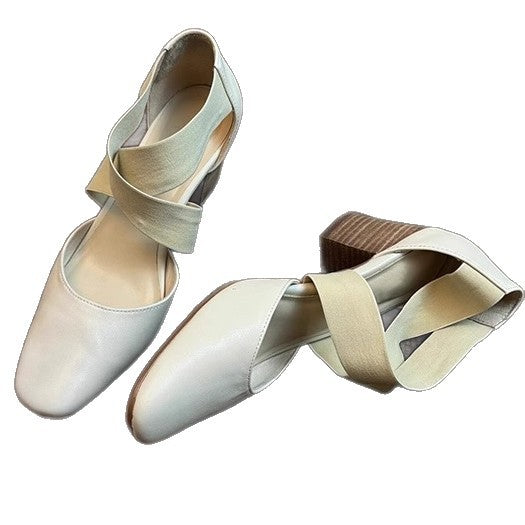 Damen Elegante Slingback-Pantoletten mit modischem Kreuzband R&B
