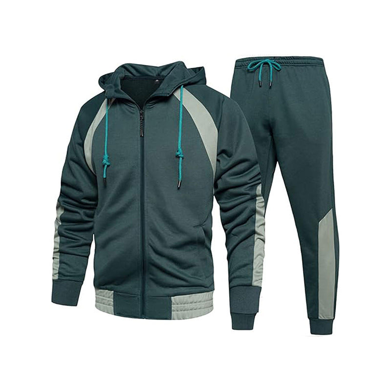 Herren Sportlicher Trainingsanzug mit hohem Kragen und praktischen Taschen R&B
