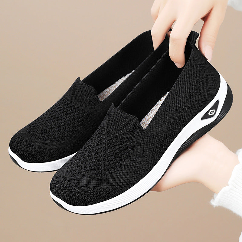 Damen Komfortable Slip-On Sneakers mit elastischem Obermaterial