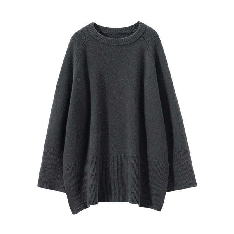 Damen Eleganter, lässiger Strickpullover mit weitem Schnitt und detailreichen Ärmeln R&B