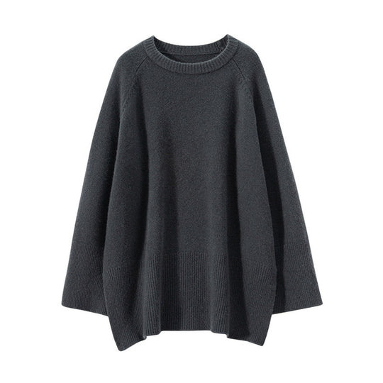 Damen Eleganter, lässiger Strickpullover mit weitem Schnitt und detailreichen Ärmeln R&B