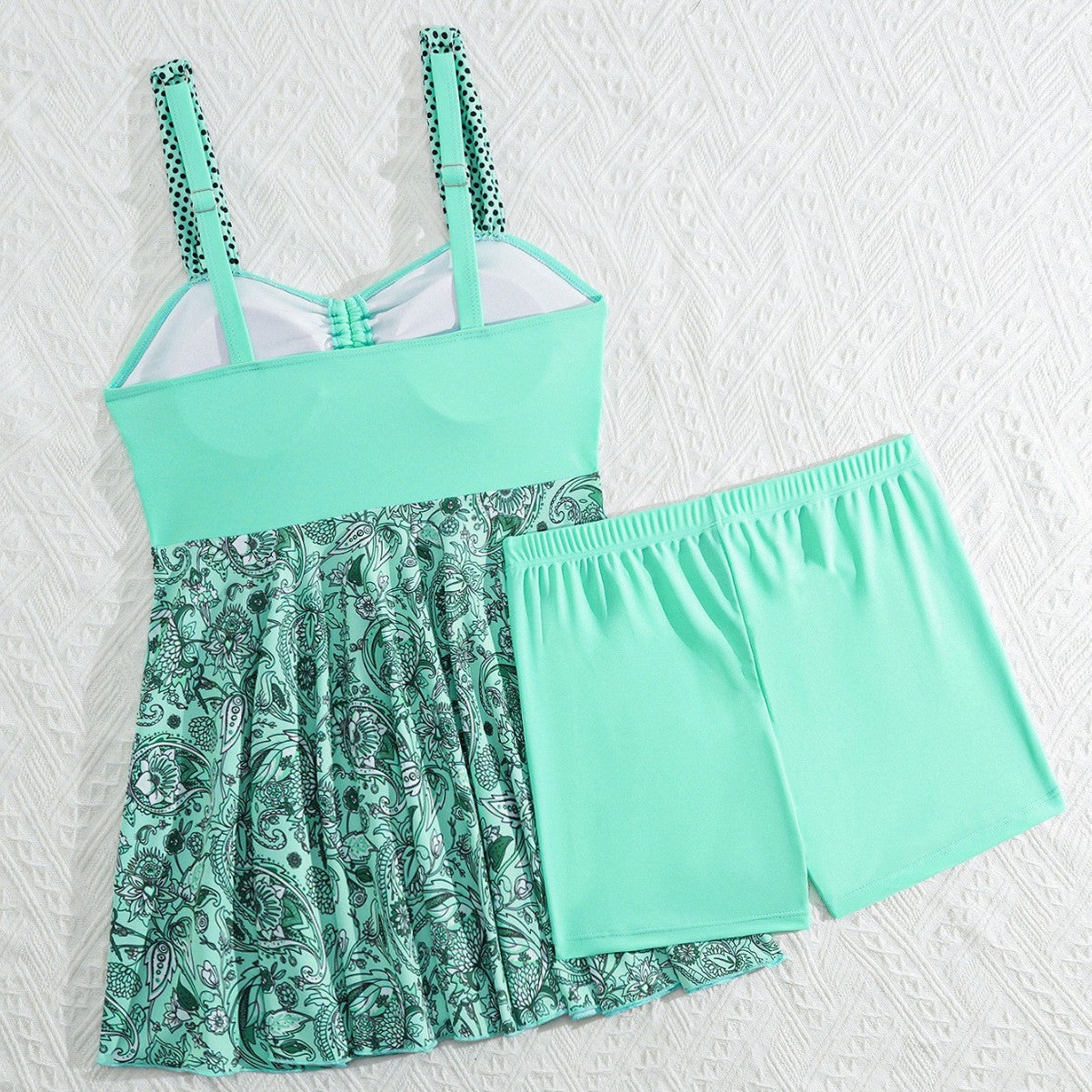 Damen Tankini-Set mit raffinierter Raffung und floralem Rock-Design R&B
