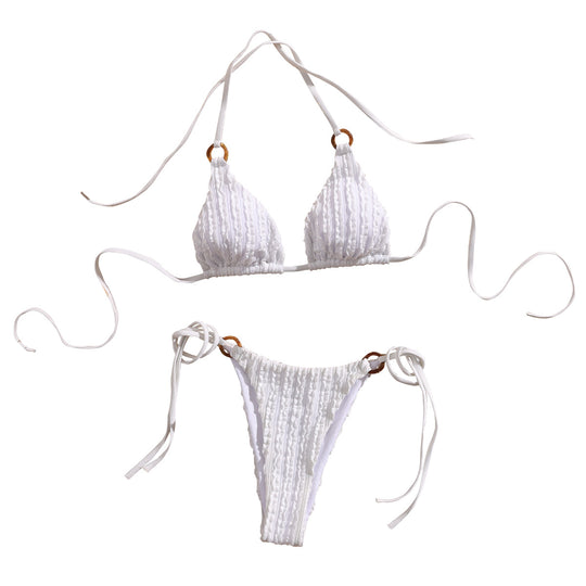 Damen Triangel-Bikini mit verspielter Rüschendetail R&B