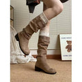 Damen hohe Stiefel mit modischen Details und rutschfester Sohle R&B