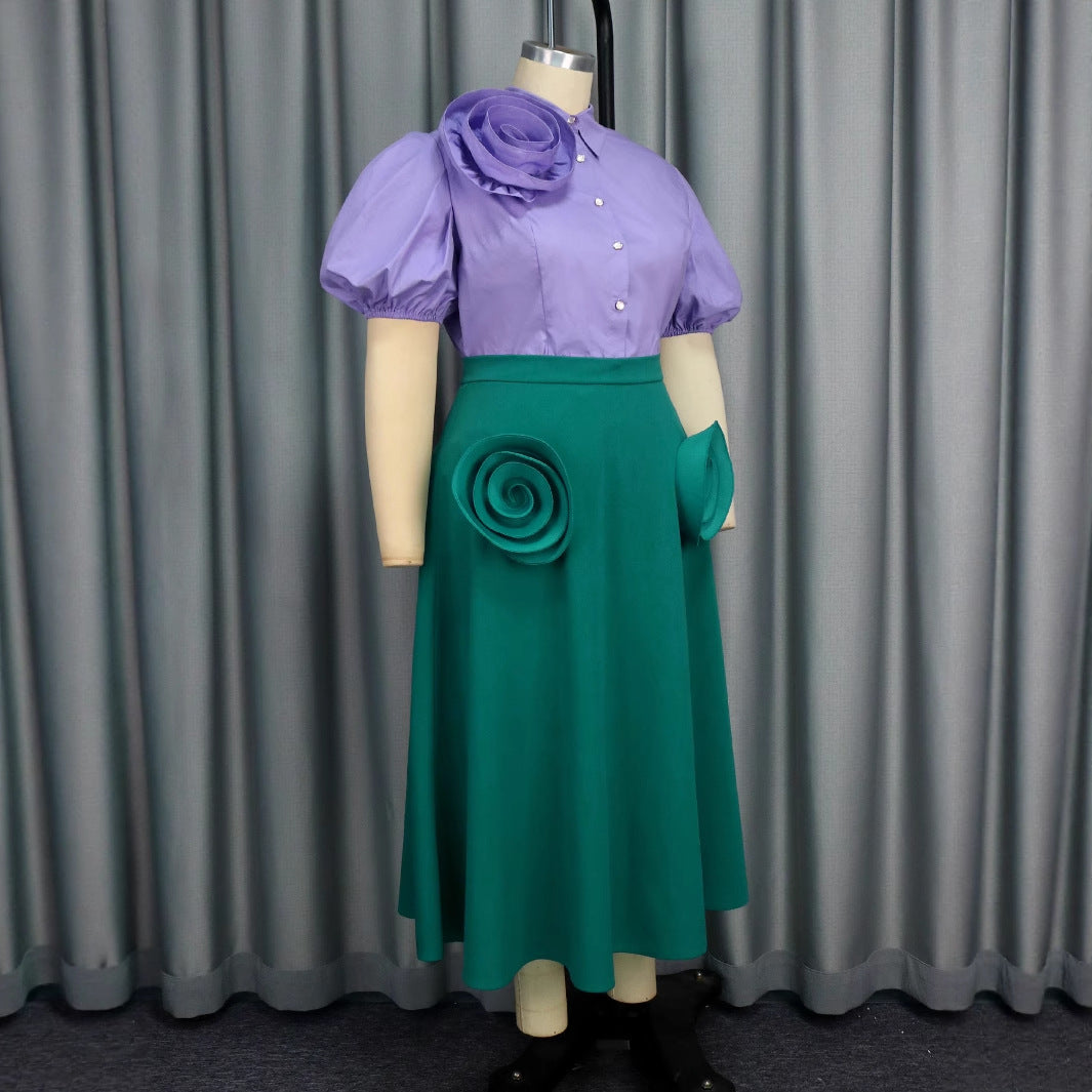 Damen Elegantes Kleid mit voluminösen Rüschendetails R&B