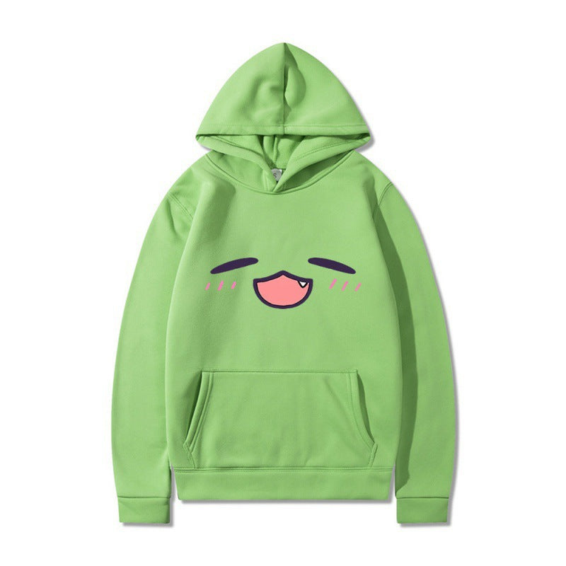 Damen Kapuzenpullover mit fröhlichem Cartoon-Gesicht und bequemer Passform R&B