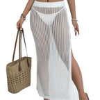 Damen transparenter Strandrock mit seitlichen Schlitzen R&B
