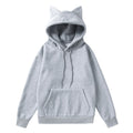 Damen Kapuzenpullover mit Katzenohren und weichem Innenfutter R&B