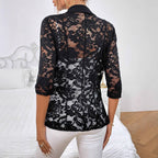 Damen Blazer mit Spitzenärmel und eleganter Passform R&B