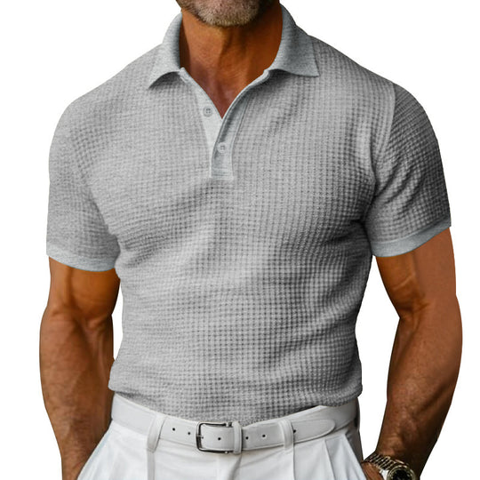 Herren nan strukturiertes Poloshirt mit Waffelpiqué und tailliertem Schnitt R&B