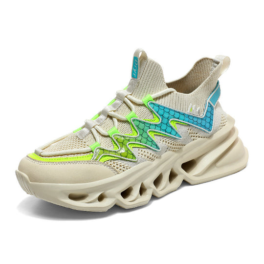 Damen Sportliche Laufsneaker mit innovativem Wellenmuster und atmungsaktiver Struktur R&B