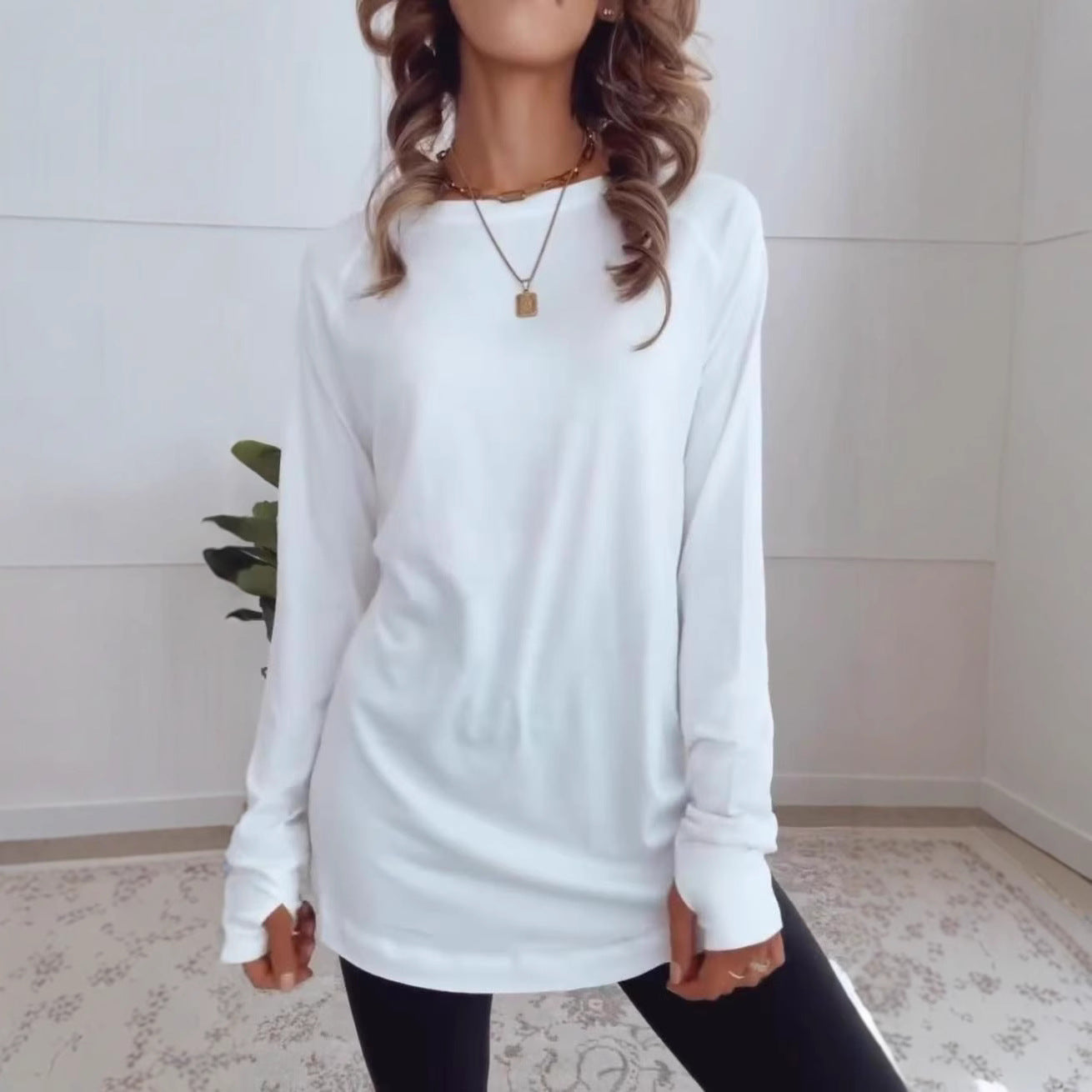 Damen Langarmshirt aus atmungsaktiver Baumwolle R&B