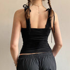 Damen Spaghetti-Trägertop mit floralem Druck und elegantem V-Ausschnitt R&B