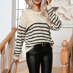 R&B | Gestreifter Kabelpullover