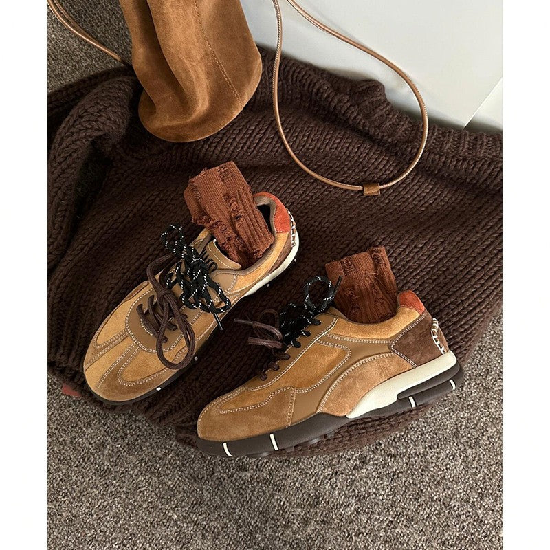 Damen modische Sneakers mit strapazierfähigem Wildleder und atmungsaktiver Sohle R&B