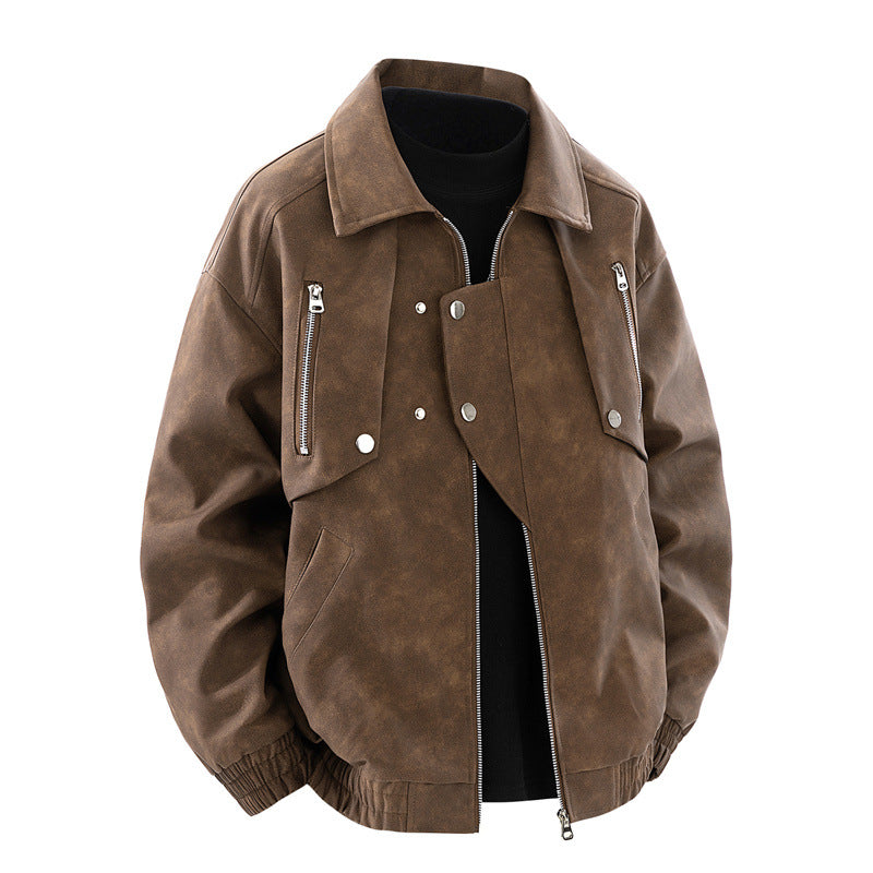 Herren modische Jacke mit multifunktionalen Reißverschlusstaschen und elastischen Bündchen R&B
