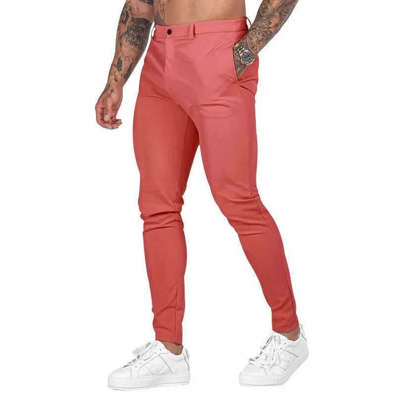 Herren elegante Slim-Fit Chinohose mit elastischem Bund und praktischen Taschen R&B