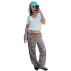 Damen Modische Leoparden-Hose mit elastischem Bund R&B