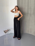 Damen Elegante und fließende Palazzo-Hose R&B
