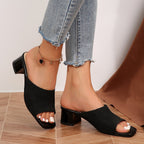 Damen Modische Slip-On Sandalen mit elegantem Blockabsatz und atmungsaktivem Obermaterial R&B