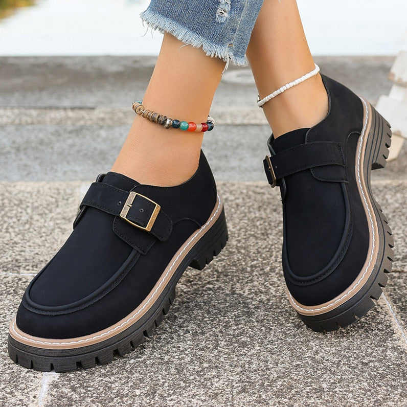 Damen Modische Mokassins mit bequemer Sohle und schnallenverziertem Design R&B