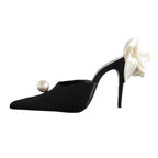 Damen elegante spitze High Heel Schuhe mit dekorativer Perlen- und Blumenapplikation R&B
