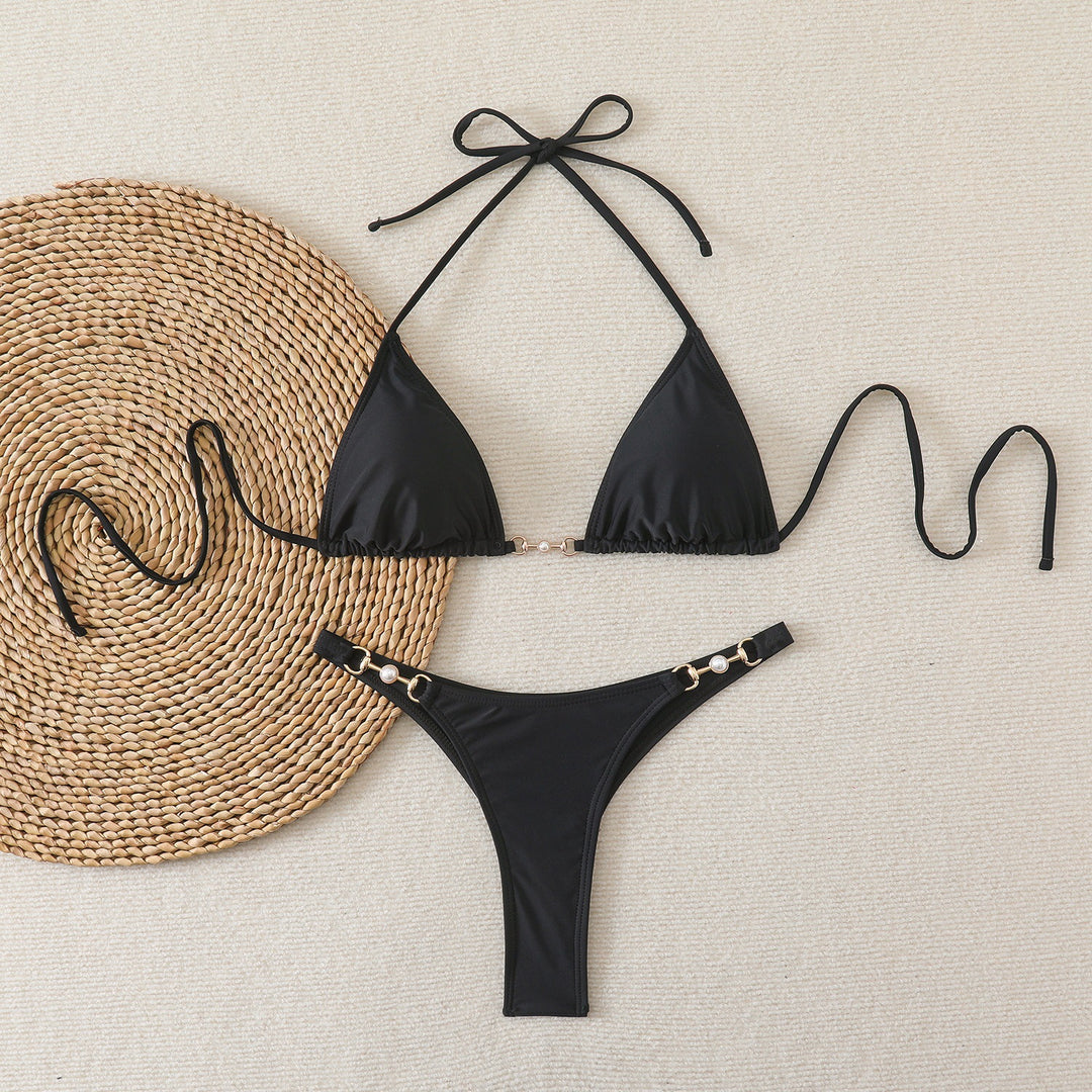 Damen Bikini-Set mit verstellbaren Trägern und modischen Ringdetails R&B