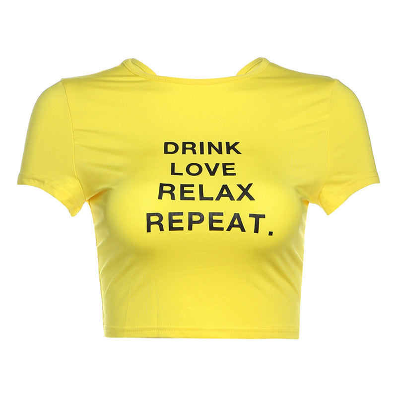 Damen cropped T-Shirt mit Motivdruck R&B