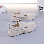 Damen Atmungsaktive Sportsneaker mit elastischem Strickdesign und rutschfester Sohle R&B