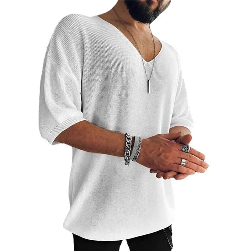 Herren Übergröße V-Ausschnitt Pullover R&B