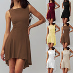 Damen elegantes Kleid mit asymmetrischem Saum und figurbetontem Design R&B