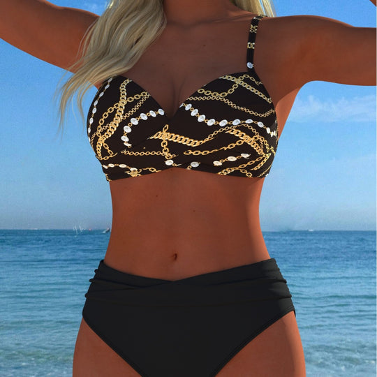 Damen Bikini-Set mit elegantem Kettenmotiv und komfortablem Schnitt R&B