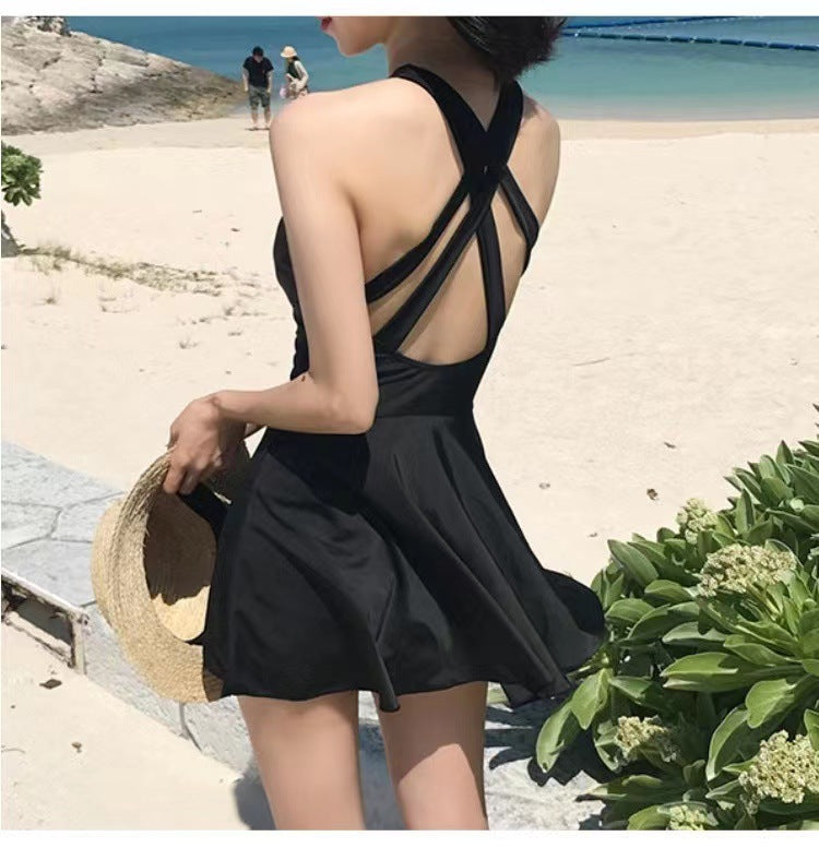 Damen Schwimmdress mit elegantem X-Träger-Design R&B