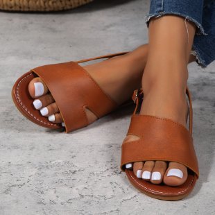 Damen bequeme Sandalen mit offenem Design und verstellbarem Riemen R&B