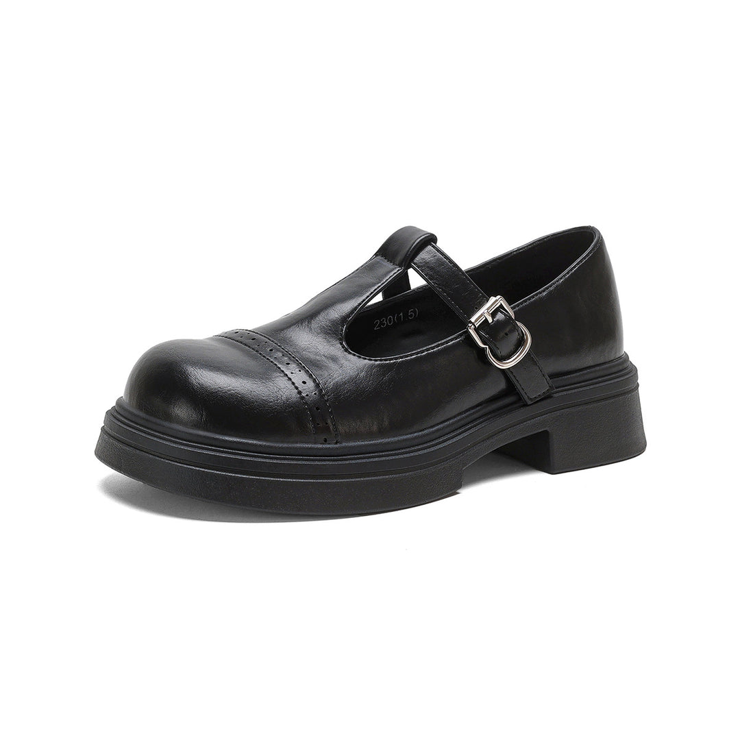 Damen elegante Mary-Jane Schule mit robustem Blockabsatz R&B