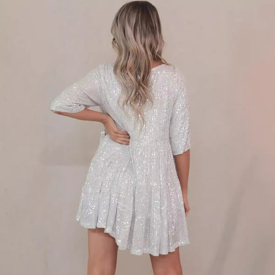 Damen Glitzerndes Kurzkleid R&B