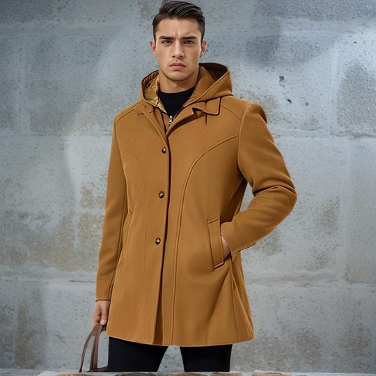Herren Übergangsjacke mit Kapuze und modernen Detailing R&B