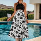 Damen Maxikleid mit raffiniertem Cut-Out und floralem Design R&B