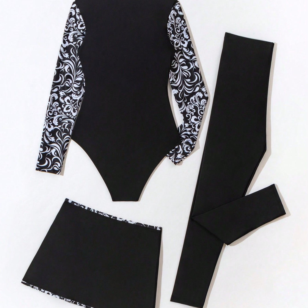 Damen modischer UV-Schutz-Strandanzug mit eleganten Rüschendetails R&B