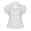 Damen Elegantes Blusenoberteil mit Rüschendetails und Knopfleiste R&B