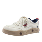 Damen Sneakers mit floralem Applikationsdesign und bequemer Dämpfung
