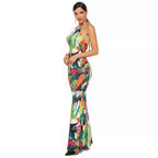 Damen Maxikleid mit aufregendem Farbdesign R&B