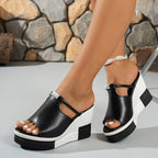 Damen Wedge-Sandaletten mit modischem Riemendesign und komfortablem Fußbett R&B