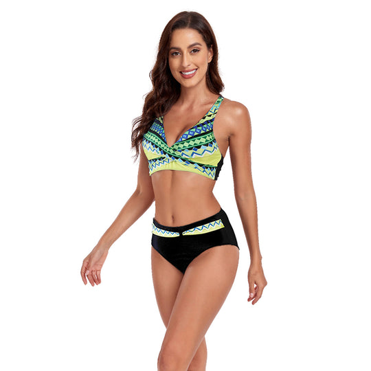 Damen Sportliches Bikini-Set mit trendigem Schnitt und modernem Grafikdesign R&B