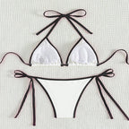 Damen Triangel-Bikini mit verstellbaren Bindungen und hohem Schnitt