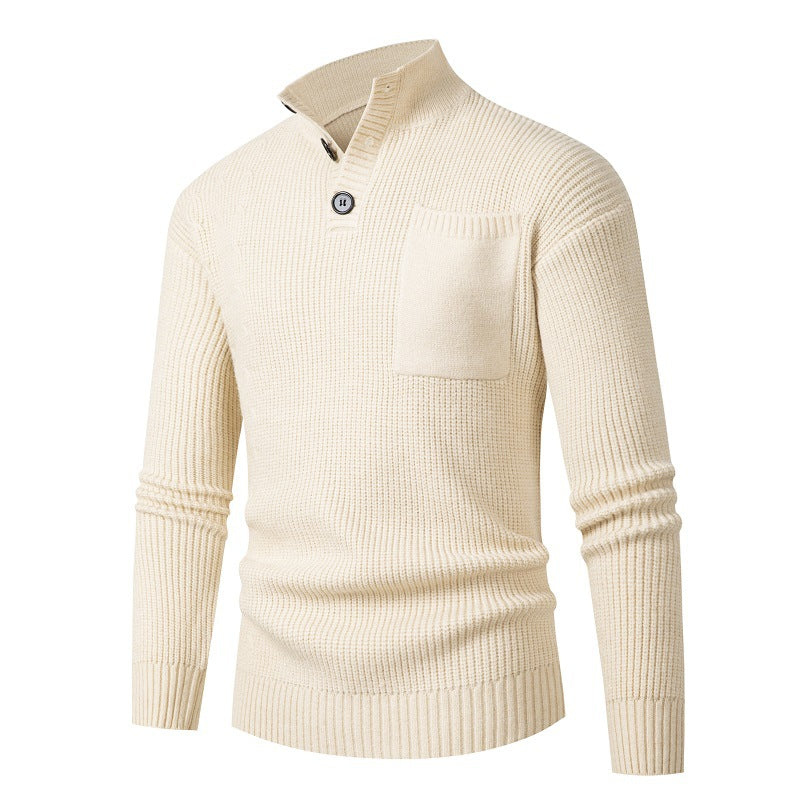 Herren Hochwertiger Pullover mit Modalmuster und Brusttasche R&B